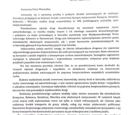 Wierzbie: Mieszkańcy mogą poprzeć budowę ścieżki rowerowej wzdłuż DW906