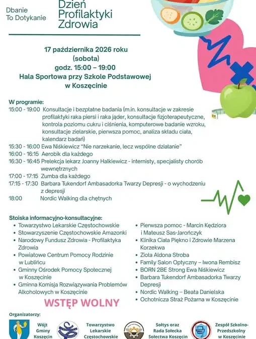 Dzień Profilaktyki Zdrowia w Koszęcinie – bezpłatne badania i konsultacje już 17 października