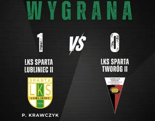 Sparta Lubliniec II wygrywa z Spartą Tworóg II 1:0 w klasie B