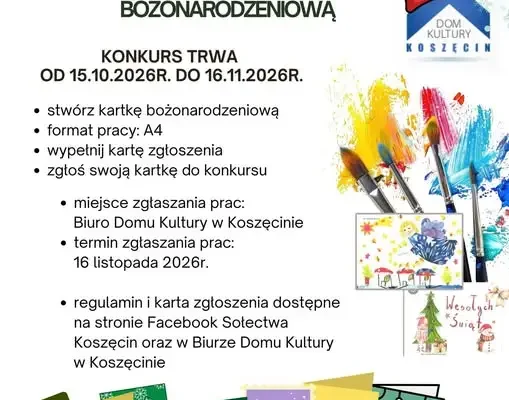 Konkurs plastyczny na sołecką kartkę bożonarodzeniową w Koszęcinie