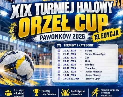 XIX Turniej Halowy ORZEŁ CUP w Pawonkowie – harmonogram i zapisy