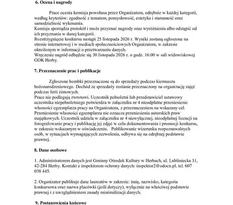 Zaproszenie do VIII Wojewódzkiego Konkursu na Bombkę Bożonarodzeniową „Piernikowa Bombka”