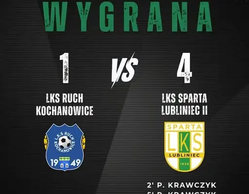 Sparta Lubliniec II wygrywa w Kochanowicach. Dublet Krawczyka i Gollitza