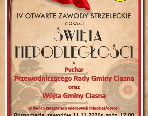IV Otwarte Zawody Strzeleckie w Ciasnej – świętuj Niepodległość na strzelnicy